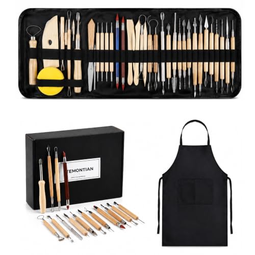 TEMONTIAN Pottery Tools and Supplies Kit, Clay Sculpting Tools Set,