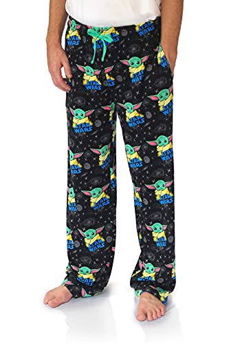 STAR WARS Child Galaxy Grogu Yoda Mandalorian Adult Lounge Sleep Pajama Pants for Men…