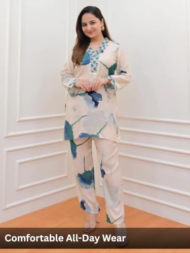 Image of GRECIILOOKS Co Ord Set For Women Stylish Floral Print | Kurta Sets For Womens | Anarkali Suit For Woman | Short Kurti For Womans | Pakistani Suits For Women's Kurta Set's