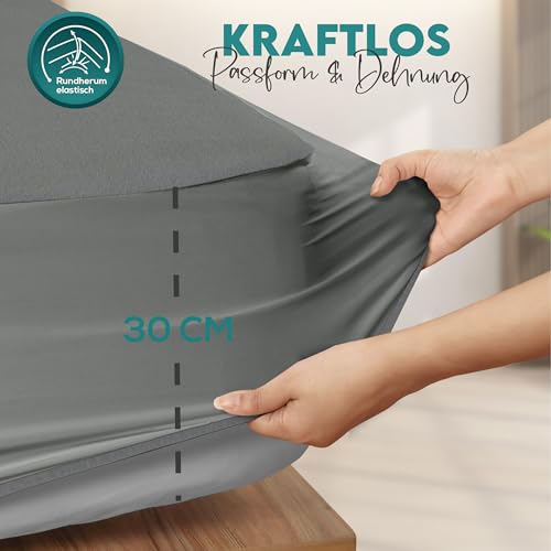 Wasserdichter Matratzenschoner 140 x 200 x 30cm, matratzenschutz (Grau) – Ansicht 4