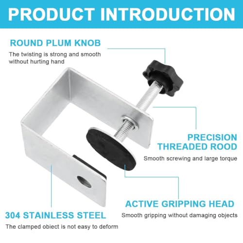 Image of Cabinet Drawer Installation Clamps, 2PCS C Clamps Drawer Fixing Clip with Silicone Protect Pad, Woodworking Cabinet Hardware Jig for Door Front Knobs, Pulls Handles Install