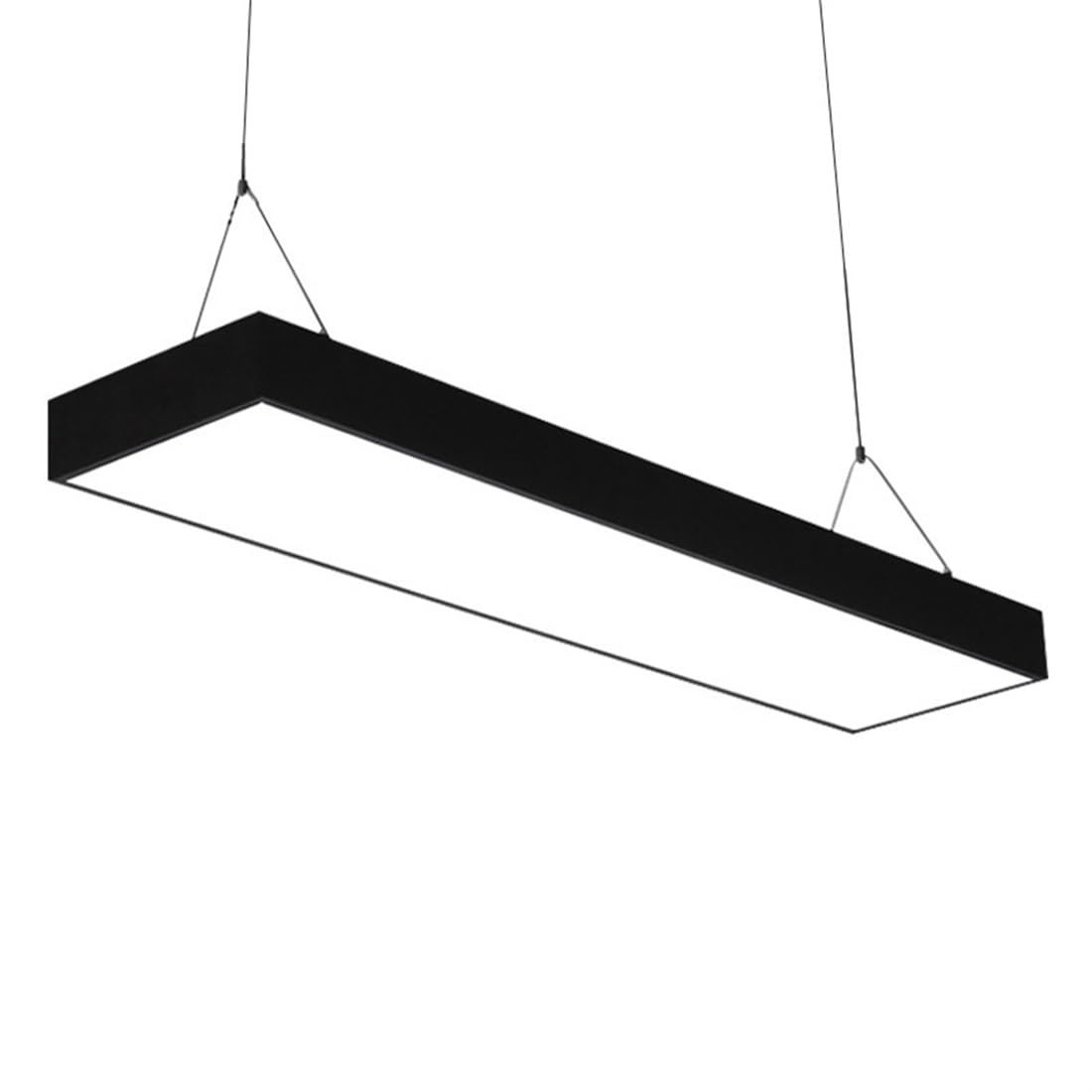 Prostokątna Lampa Wisząca Liniowa Wiszący Minimalistyczny Żyrandol Biznesowy Czarna, Chłodna, Biała Lampa Sufitowa Duże, Łączone Lampy LED Do Biura, Sklepu, Bilard