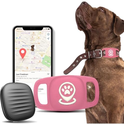 Tracker per cani localizzatore cane domestici con custodia per collare del cane per cani senza canone mensile per la localizzazione funziona con Find My non gps cane