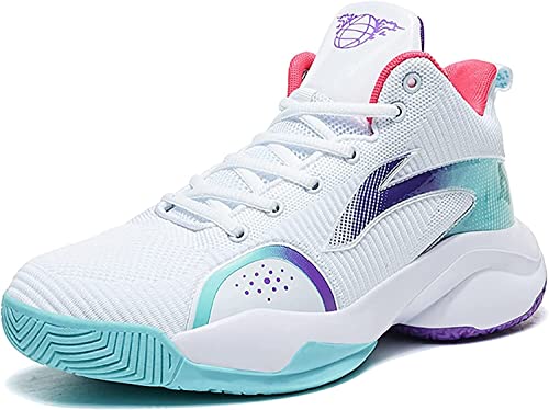 Bolognifi Tênis de basquete masculino de cano alto com alta elasticidade, respirabilidade e antiderr