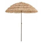 GreenWhim Tiki Thatched Patio Umbrella Tropical Garden Parasol with Tilt Function Straw Effect Outdoor Sun Shade for Patio Balcony Poolside Beach Decor (D: 180cm)