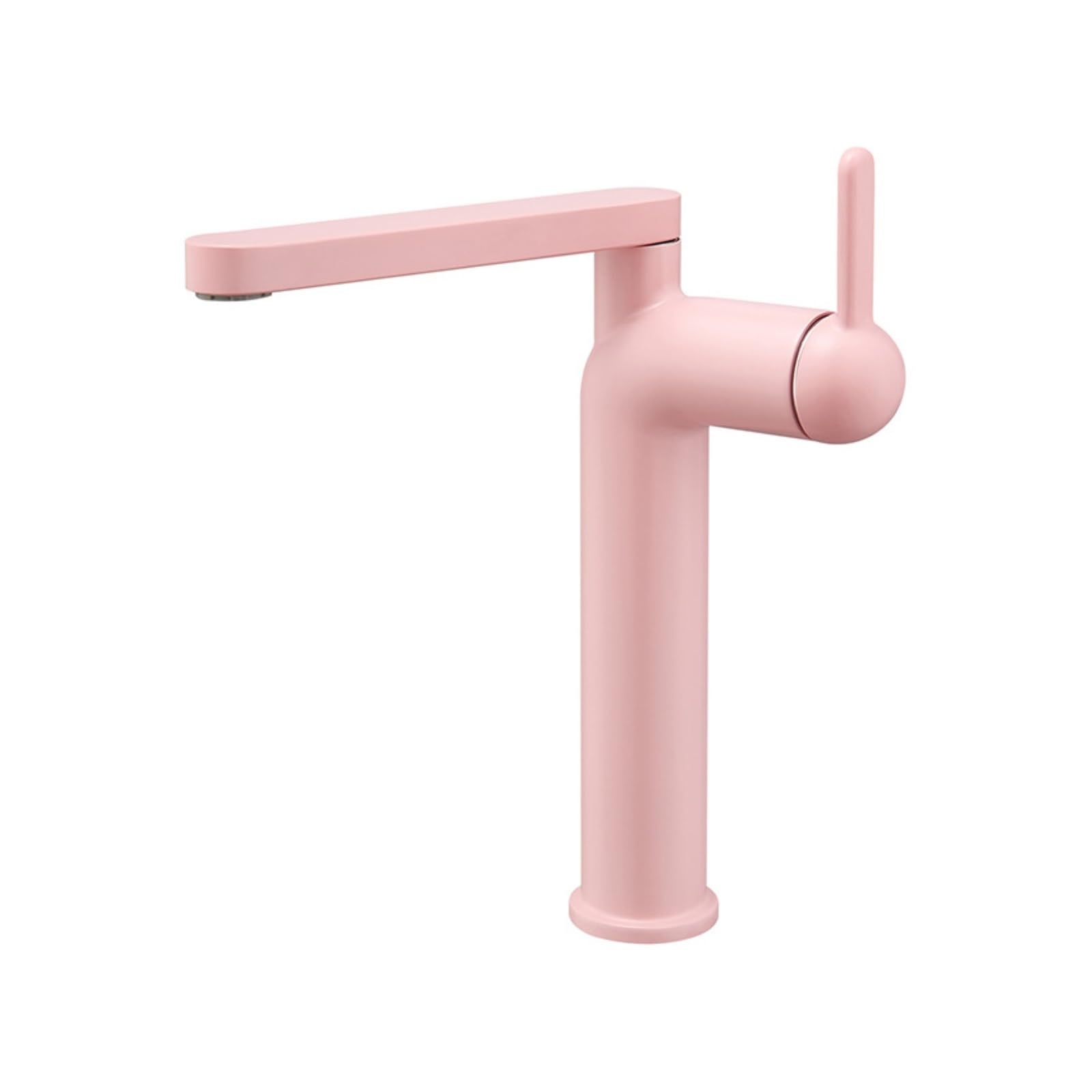 Colorful Brass Bathroom Faucet, Rotatable Vessel Sink Mixer Tap, Hot Cold Lavatory Lever DN15,Safe and Reliable(Roze)