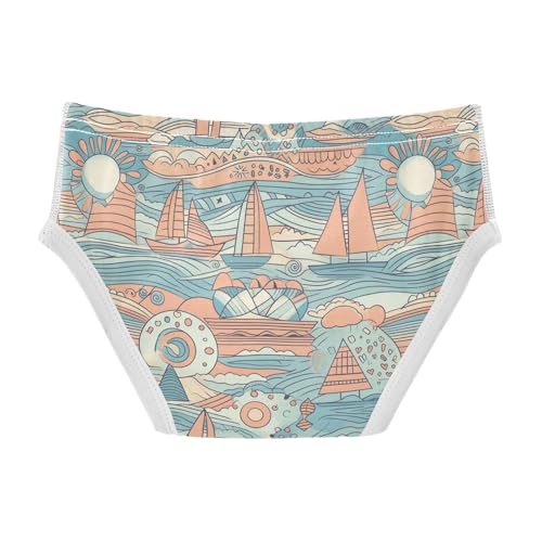 visesunny Boys Potty Training Underwear Wave Boat Vintage Breathe Cotton Briefs Size 2T-8Y for Toddler2