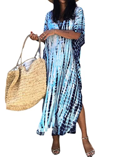 Image of Kaftan Dresses for Women Plus Size Summer Beach Dress with Print and Swim Cover Ups