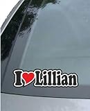 INDIGOS UG – Autocollant pour voiture – I Love Heart – Ich Liebe mit Herz 15 cm – I Love Lillian – Voiture Camion Camion – Autocollant avec nom de l'homme femme enfant