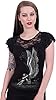 Spiral Direct Women's Enslaved Angel - Lace Layered Cap Sleeve Top Black Regular Fit T - Shirt, Black (Black 001), 12 (Manufacturer Size:M) #1