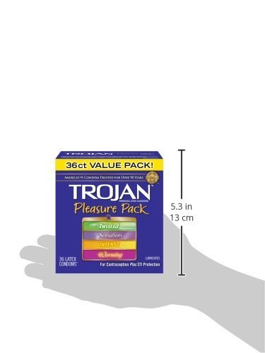 Trojan Pleasure Pack Lubricated Latex Condoms 36 Ct