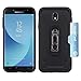 Phone Case for Samsung Galaxy J7 Pro J730G with Tempered Glass Screen Protector Credit Card Holder Wallet Kickstand Accessories Hard Protective Cover Glaxay J7pro J 7 2017 J730F SM-J730GM/DS Men Black