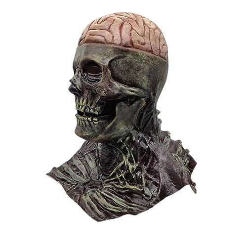 Juakvy Halloween Mask,3D Skull Mask With Removable Jaw,Scary Full Head Skeleton Headgea With Movable Mouth Realistic Latex Skeleton Props Halloween Cosplay Party Costume. thumb #2