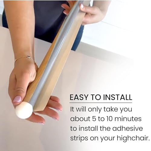 Image of Bamboo Style Highchair Adhesive Strips, 4 Pcs, Compatible with IKEA Antilop Highchair, Coconut Wood Pattern