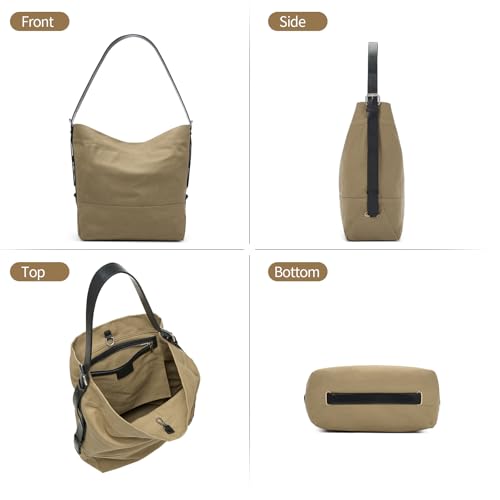 Large Canvas Tote Bag for Women Men Handbags Belted Shoulder Bags Crossbody Purses for Work Travel (No Distressed)4