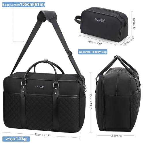 Travel Duffle Bag for Men, Weekender Bag for Women with Toiletry Bags, Carry On Overnight Bags with 17.3 inch Laptop Pouch2