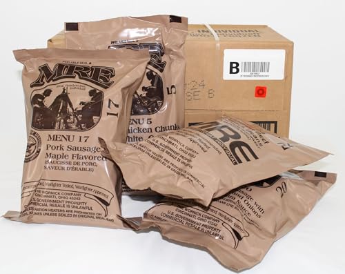 Wornick MRE Meals Ready to Eat, Inspection 2025, 2026 or Better, Emergency Food Supply, Survival Camping Outdoor 12 Pack (B Case, 1, Count) (INSPECTION DATE IS NOT EXPIRATION DATE)