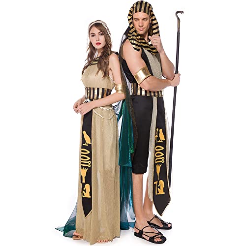 Image of Ulalaza Women's Cosplay Costume Cleopatra Greek Goddess Ancient Roman Warrior Uniform Outfit for Halloween Party