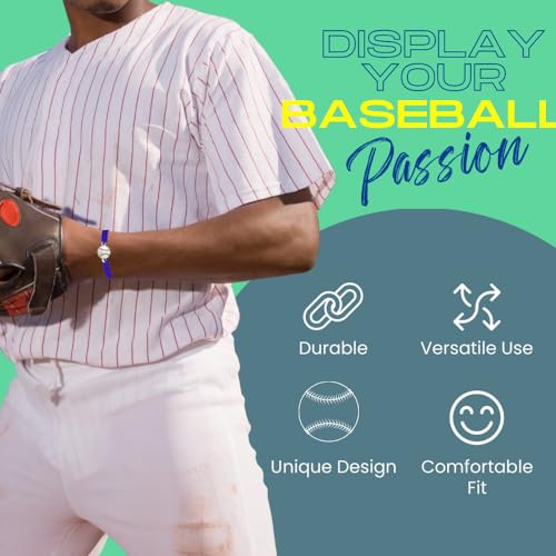 Sportybella - Baseball Bracelet, Baseball Jewelry, Adjustable Braided Baseball Bracelet, Baseball Gifts, Baseball Accessories2