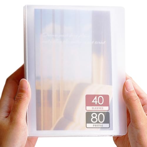 Photo Album 6x4, 40 Pages Holds 80 Pictures, Small Slip-In Photo Book Clear View Cover Postcard Albums for Baby, Kids, Family, Wedding, Anniversary, Travel, Vacation Pictures