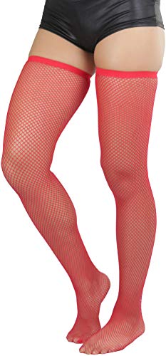 Image of ToBeInStyle Womens Standard Every-day Fishnet Thigh High Stockings