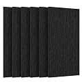 Tao.Space Acoustic 6 Pack Soundproof Wall Equidistant Cutting Panels, 47.2” x 23.6” x 0.4” Self-Adhesive Noise Reduction Wall Panels for Office, Home Theater, Recording Studio,Black