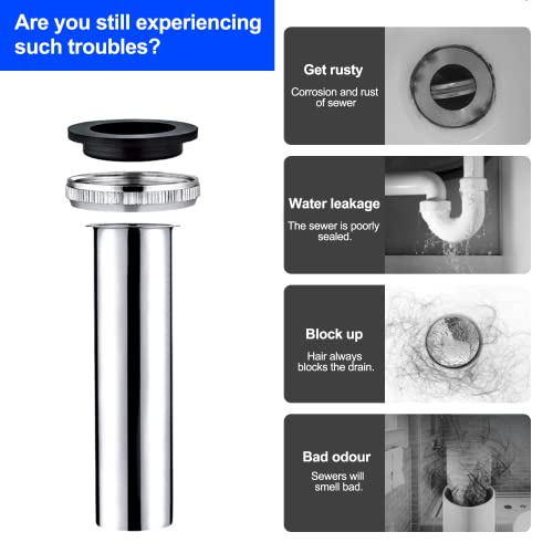 120mm Tauchrohr Siphon Verlängerung G1-1/4 | Edelstahl Abflussrohr Für Waschbecken