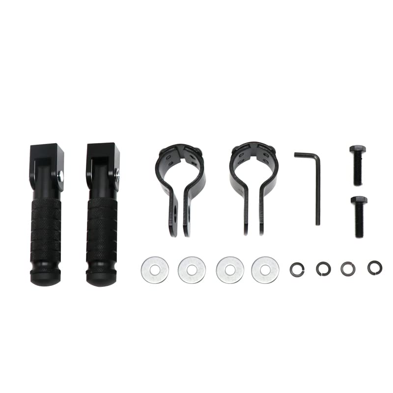 Cale Pied Moto Pièce de Moto en Aluminium 8mm pédales universelles Repose-Pieds pliés Repose-Pieds for Motos cyclomoteurs, Karts, Scooters Repose Pied Moto (Color : Black)