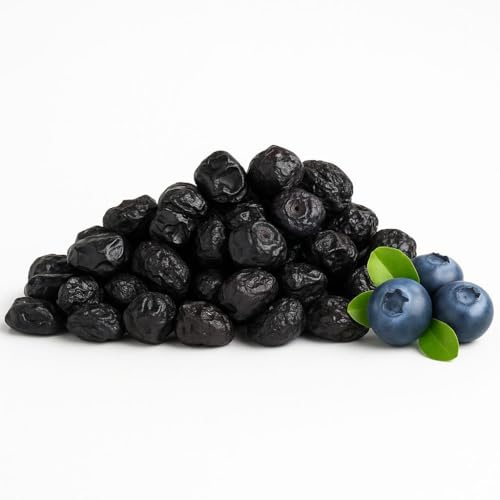 Image of DRY CRUNCH Premium Dried Californian Blueberries, Superfood Whole Berry, Absolute Health Dry Fruits, Vitamins & Fibers | Fresh Blueberry Fruit | Ideal for Snacking | Reusable Jar 1kg