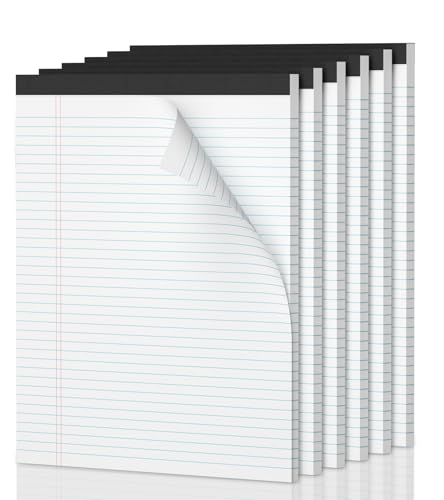 Legal Pads 8.5 x 11 College Ruled Note Pads, 6 Pack Notepads 8.5 x 11 Lined Paper Narrow Ruled Writing Pads, 30 Sheets Per Note Pad, Micro Perforated White Legal Pad 8.5 x 11 for W image 4