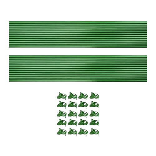 Estacas para plantas, estacas para plantas de interior con clips, abrazaderas de fijación, varillas de trepación reutilizables, para tomate, fresa, pimienta, bonsái, flores, orquídea, peonía