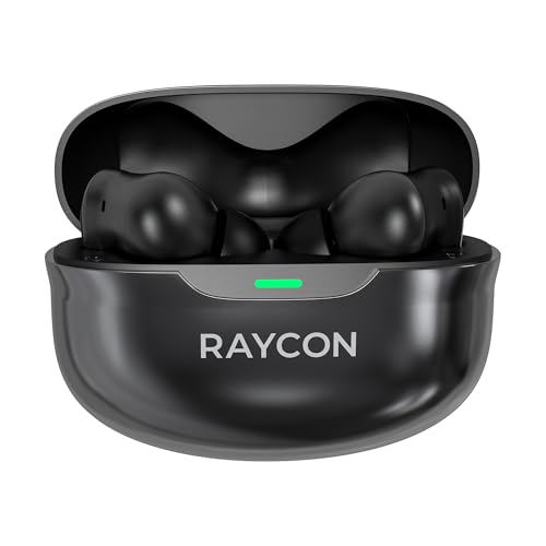 Image of Raycon Pro Earbuds Wireless Bluetooth + 6 Microphones with Hybrid Active Noise Canceling, Sweat & Water-Resistant Earphones, Premium Wireless Ear Buds Bluetooth 40 Hours Playtime (Black)