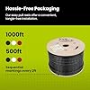 trueCABLE Cat6 Direct Burial, 500ft, Waterproof, Outdoor Rated CMX, Black, 23AWG Solid Bare Copper, 550MHz, PoE++ (4PPoE), ETL Listed, Unshielded UTP, Bulk Ethernet Cable #4