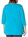JUST MY SIZE Size Women's Plus SizeFlowy 3/4 Sleeve V-Neck Top, Bold Blue, 4X