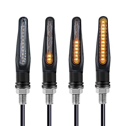 Vrweare Universal 4Pcs Motorcycle Turn Signals Led Flowing Blinkers Indicators Front Rear Light Compatible With Motorbike Scooter Quad Cruiser Yamaha Harley Suzuki Honda Off Road #TOP13