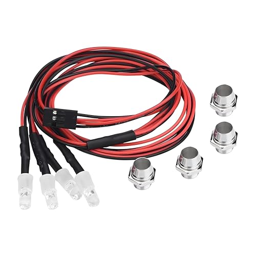 RC Coche LED Luces, 4Pcs 5mm Faros RC Accesorio LED Luces para Modelo Carro de Deriva Vehiculo(2# Luz)