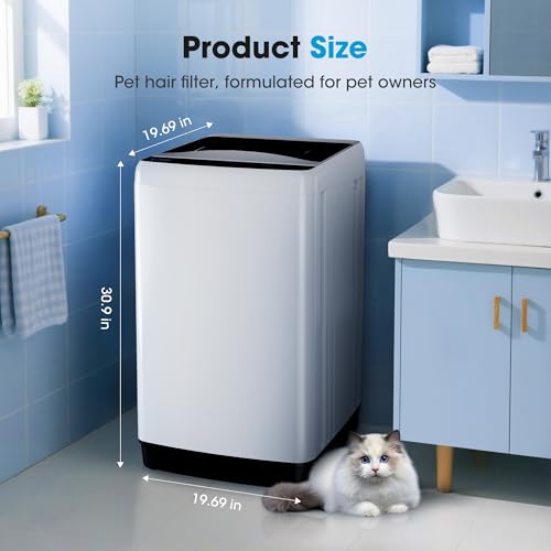 Image of 15.7lbs Portable Washing Machine, Full-Automatic Portable Washer,10 Wash Programs 6 Water Levels,Top Load Clothes Washer with Drain Pump for Apartment Bathroom, Dorms