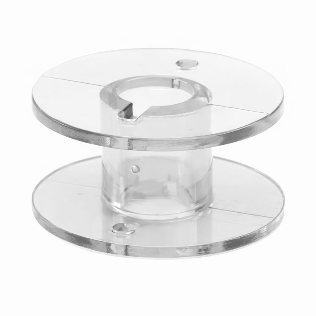LYSOO 12 PCS Plastic Bobbin Set for Automatic Sewing Machine β Durable Transparent Bobbins for Smooth Threading 1
