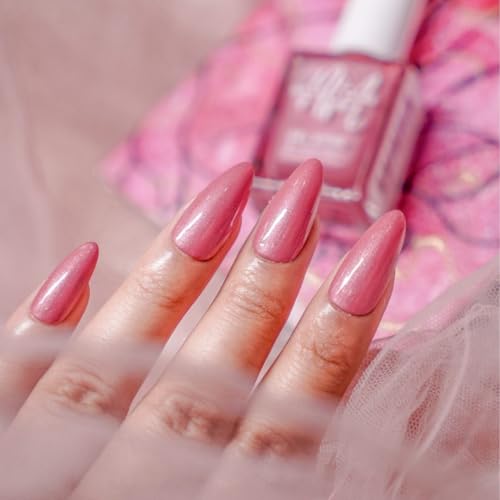 Image of NM NAILS & MORE Argan Oil Infused Gel Finish Shine Nail Polish Long-Lasting Quick-Dry Formula Chip Resistant High Shine Enamel For Women Vegan Cruelty Free Toxin Free (14 Metallic Pink), 10ml