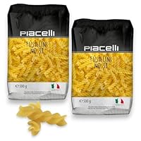 Piacelli Fusillini Pasta - Protein Pasta Made from Fine Durum Wheat Semolina for Rich Flavor - Enjoy Organic Noodles in Your Favorite Recipes - Healthy Noodles Ideal for Quick, Wholesome Meals - 2pk