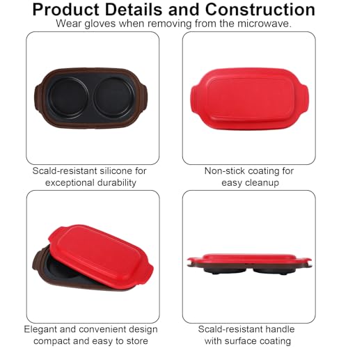 Cuiseur à œufs pour micro-ondes silicone rouge Penitue 2 cavités