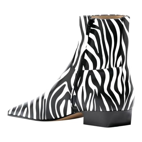 Zszszsu Women's Square Toe Heeled Ankle Boots Comfy Chunky Low Heel Booties Side Zipper Fashion Dress Party Daily Outfit Shoes Size 4-16 US3