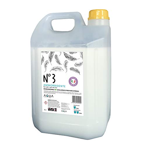 N°3 Adoucissant 5L professionnel, biodégradable, hypoallergénique, parfum intense fleurs de lotus.