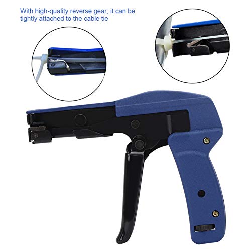 Cable Tie Gun, Fastening and Cutting Tool with Steel Handle Special for Nylon Cable Tie Fasten and Cut Cables in Blue - Thumbnail 2