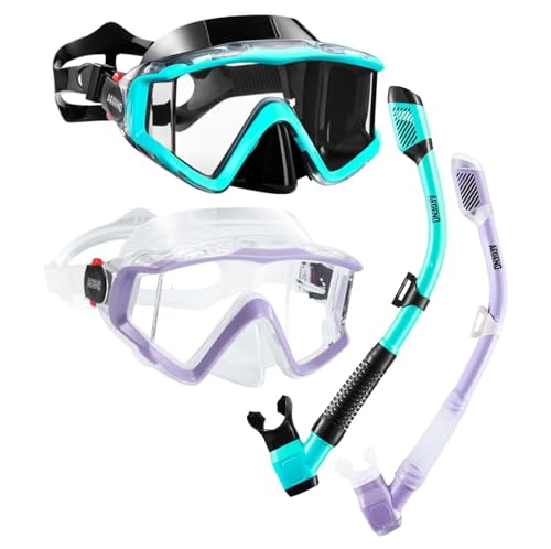 Aegend Snorkeling Gear for Adults - Anti-Fog Mask with Latest Top Dry Valve