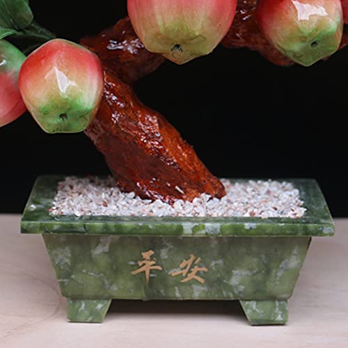 Künstlicher Bonsai-Baum, Tischplatte, Bonsai-Baum, Jade, Apfel, Bonsai, Ornamente, verheißungsvolle Dekoration, chinesische grüne Topfpflanzen für Zuhause, Büro, Tischdekoration - Image 5