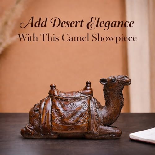 Image of ARMONIA Premium Camel Showpiece for Home Decor | Polystone Antique Dark Brown Rajasthani Camel Figurine Statue |Decorative Animal Sculpture for Living Room,Office Desk |Gift Item for Housewarming 17cm
