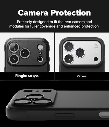 Image of Ringke Onyx Magnetic Compatible with iPhone 17 Pro Case Back Cover [Strong Magnet] Military-Grade Protection TPU Shockproof Rugged Bumper Full Protection - Magnetic Black