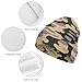 Fashion Beanie Caps with Adjustable Band Oversized Hat Cap Soft Touch Windproof Headwear Skull Cap for Ski Skat Travel, Multipurpose Scarf Hat, Purple Camo Army Camouflage Art