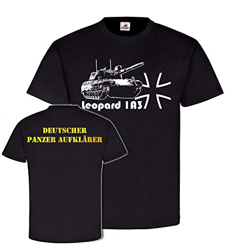 T-shirt Léopard 1A3 Pzaufkl clarificateur blindé Leo1 BW noir taille 4XL